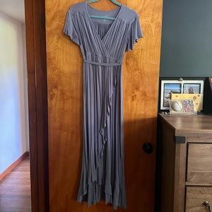 Flutter Short Sleeve Knit Maxi Maternity Empire
Waist Dress Isabel Maternity